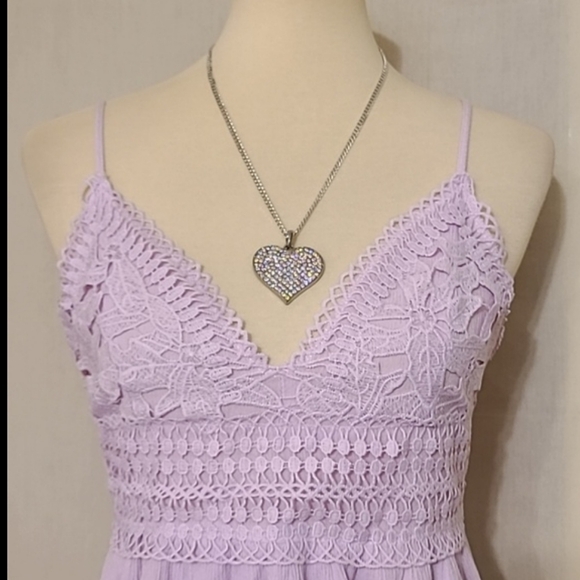 Timing Lavender Lace Bodice Mini Dress - Picture 9 of 11